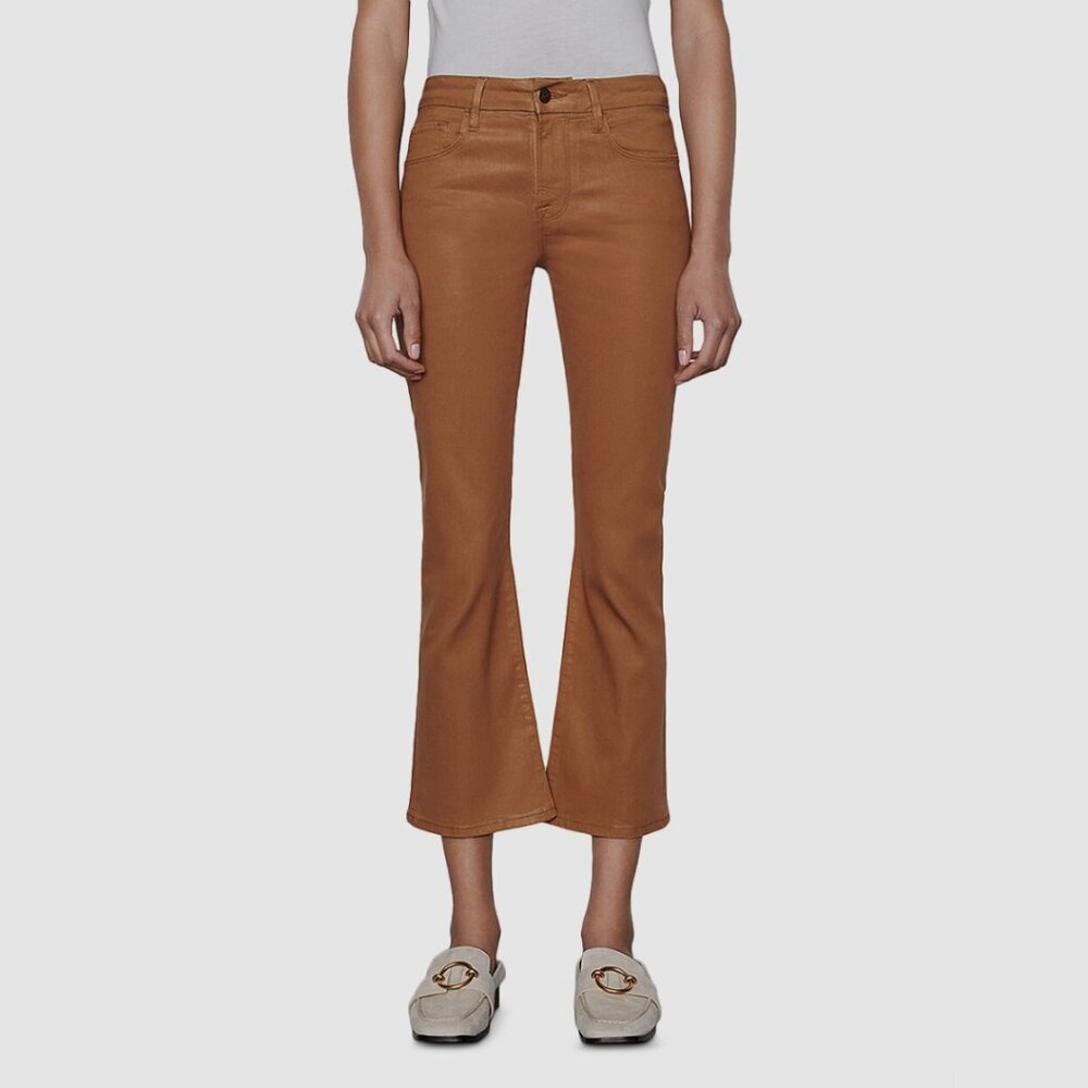 7 For All Mankind High-Rise Slim Kick Jeans in ginger